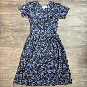 Vtg 80s Nordstrom Point of View Paisley Botanical Cotton T-Shirt Dress Size XS